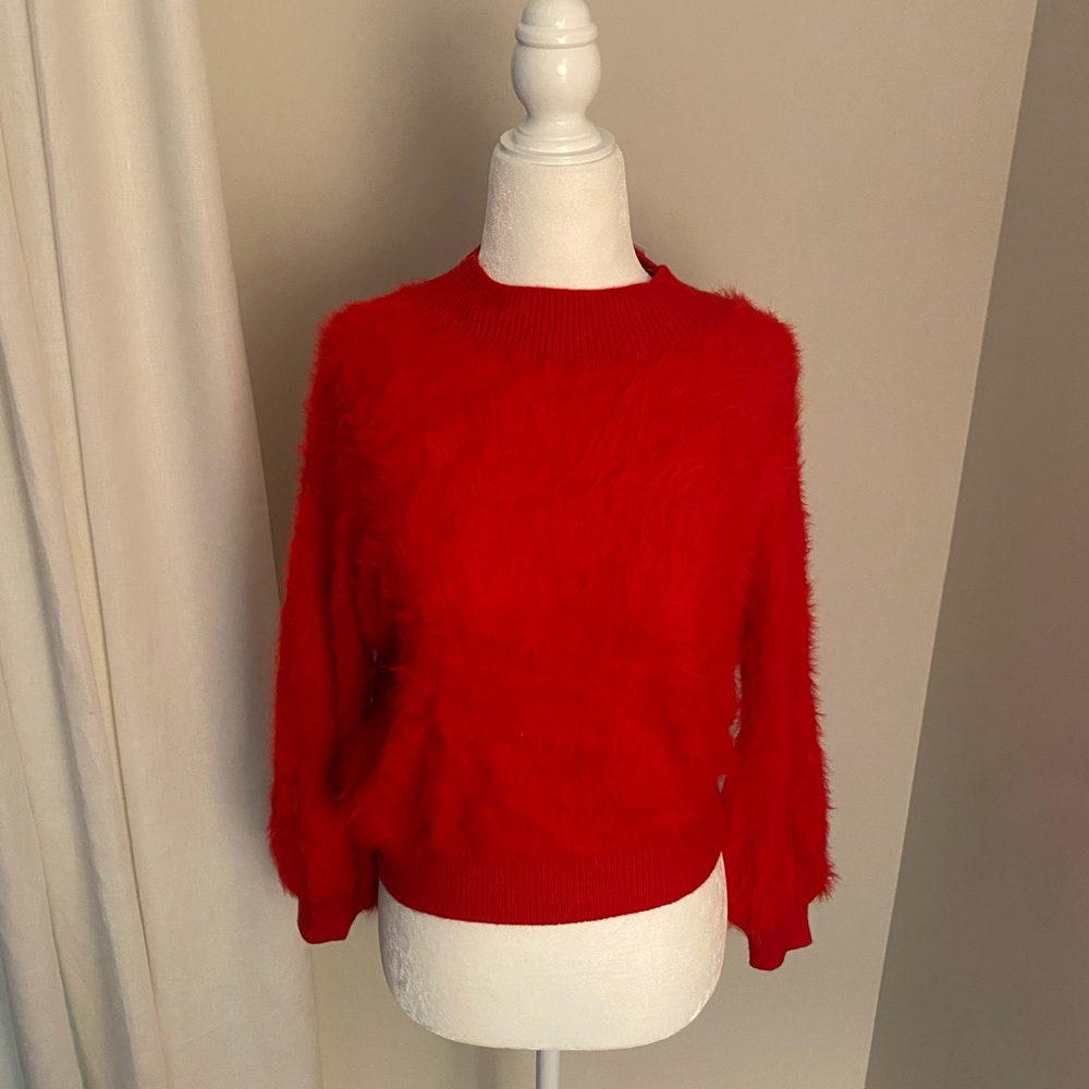 Red fur sweater